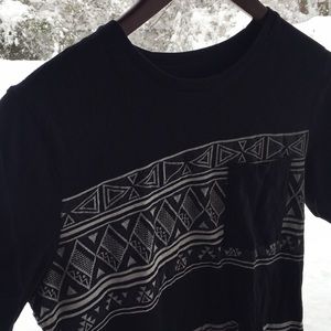 Black T-shirt with Tribal Pocket